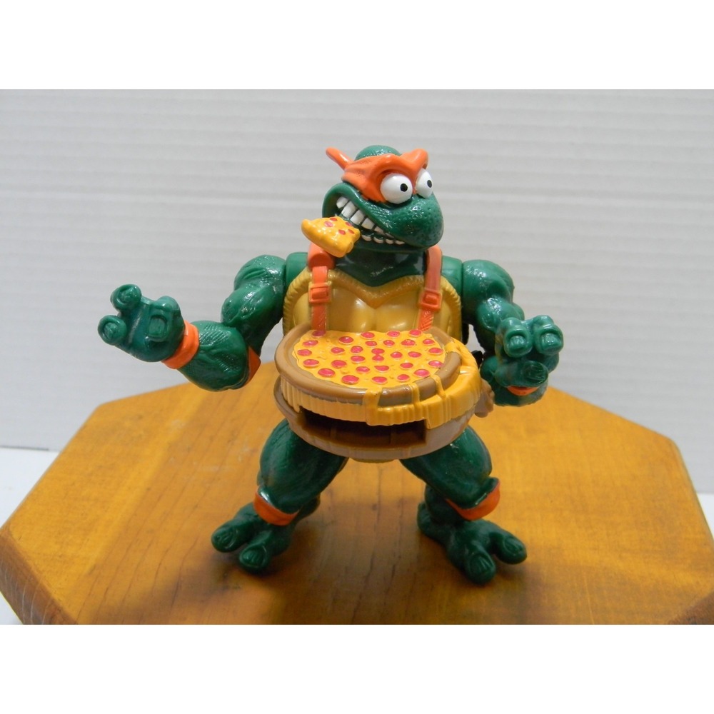 1993 TMNT Pizza Tossin Mike Michelangelo Playmates Vintage Action Figure Pizza